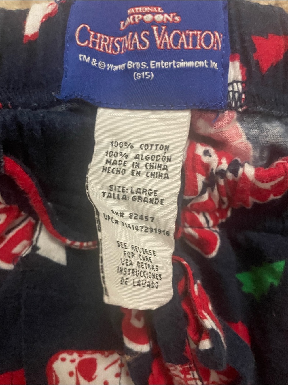 Christmas Vacation Men’s PJ bottoms Size L - Picture 3 of 3